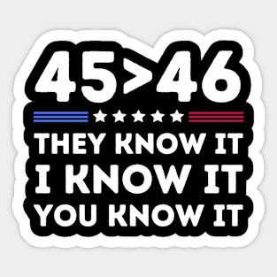 45 Is Greater Than 46 Sticker